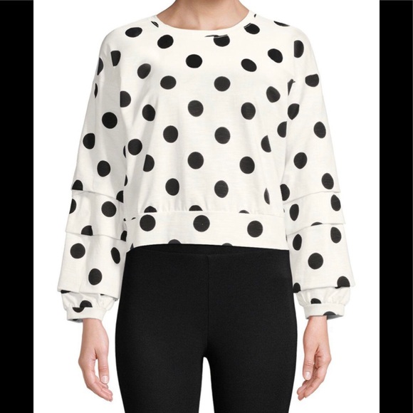 Romeo & Juliet Couture B&WPolk-a-Dot Pullover- NWT - Picture 7 of 7